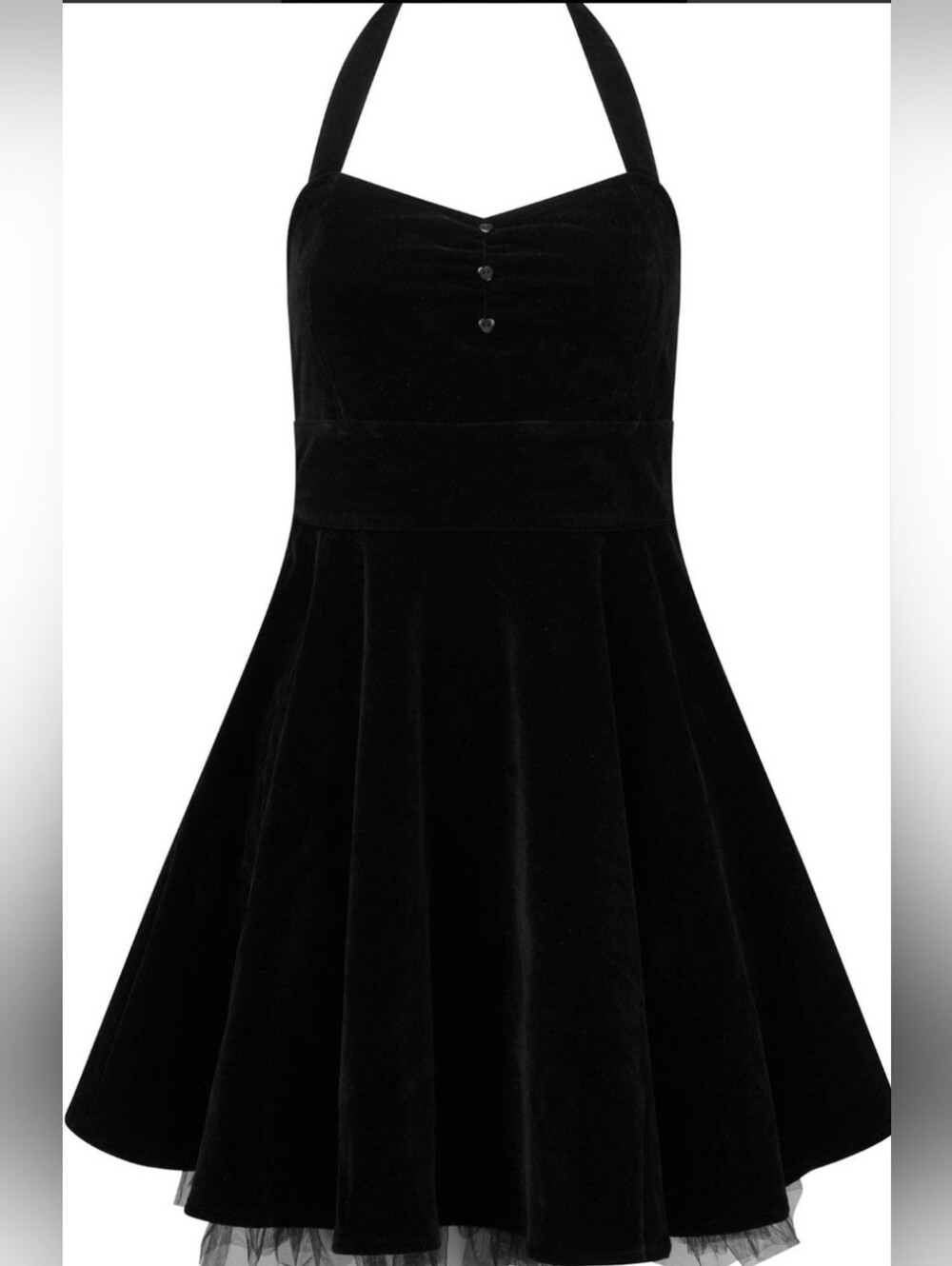 Killstar Black Velvet Halter Party Dress